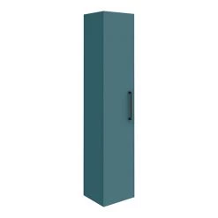 Arezzo Matt Green Wall Hung Tall Storage Cabinet with Matt Black Handle
