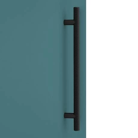 Arezzo Wall Hung Tall Storage Cabinet - Matt Teal Green - with Industrial Style Matt Black Handle 2 Arezzo Wall Hung Tall Storage Cabinet - Matt Teal Green - with Industrial Style Matt Black Handle - Image 2