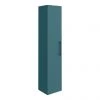 Arezzo Wall Hung Tall Storage Cabinet - Matt Teal Green - with Industrial Style Matt Black Handle