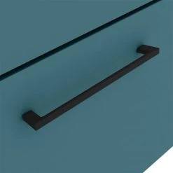 Arezzo Wall Hung Vanity Unit - Matt Green - 600mm 1-Drawer with Matt Black Handle -Arezzo Bathroom Furniture Shop AZTG6WHVBK d2 460