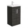 Brooklyn 500 Black Floor Standing Vanity Unit with Thin-Edge Basin