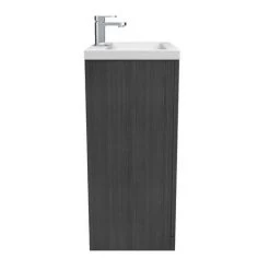 Brooklyn 600mm Black Vanity Unit - Floor Standing 2 Door Unit -Arezzo Bathroom Furniture Shop BFS6BLK D6 460