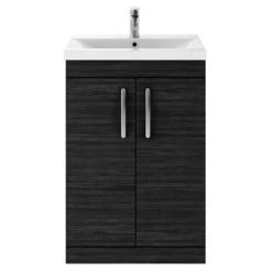 Brooklyn 600mm Black Vanity Unit - Floor Standing 2 Door Unit -Arezzo Bathroom Furniture Shop BFS6BLK nd2 460