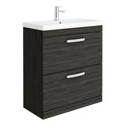 Brooklyn 800 Black Floor Standing Vanity Unit with Thin-Edge Basin