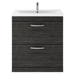 Brooklyn 800mm Black Vanity Unit - Floor Standing 2 Drawer Unit -Arezzo Bathroom Furniture Shop BFS8HB d4 460