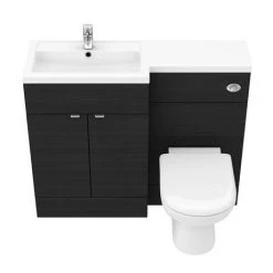 Brooklyn Black 1100mm Combination Furniture Pack -Arezzo Bathroom Furniture Shop BK1100BLK D2 460