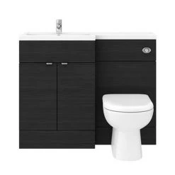 Brooklyn Black 1100mm Combination Furniture Pack -Arezzo Bathroom Furniture Shop BK1100BLK D3 460