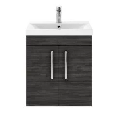 Brooklyn 500mm Black 2 Door Wall Hung Vanity Unit 9 Brooklyn 500mm Black 2 Door Wall Hung Vanity Unit -Arezzo Bathroom Furniture Shop BWH5BLK d4 460