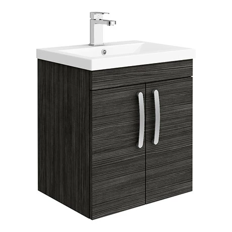 Brooklyn 500mm Black 2 Door Wall Hung Vanity Unit 1 Brooklyn 500mm Black 2 Door Wall Hung Vanity Unit