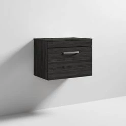 Brooklyn Wall Hung Countertop Vanity Unit - Black - 605mm -Arezzo Bathroom Furniture Shop BWH6WTB d5 460