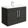 Brooklyn 800mm Black 2 Door Wall Hung Vanity Unit