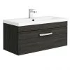 Brooklyn Black 800mm Wall Hung Vanity Unit - Single Drawer