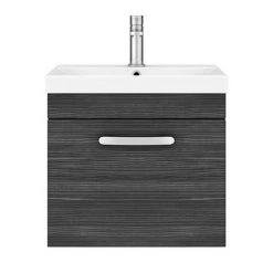 Brooklyn 500 Black Wall Hung 1-Drawer Vanity Unit with Thin-Edge Basin 11 Brooklyn 500 Black Wall Hung 1-Drawer Vanity Unit with Thin-Edge Basin -Arezzo Bathroom Furniture Shop BWHSD5BLKTE d6 460