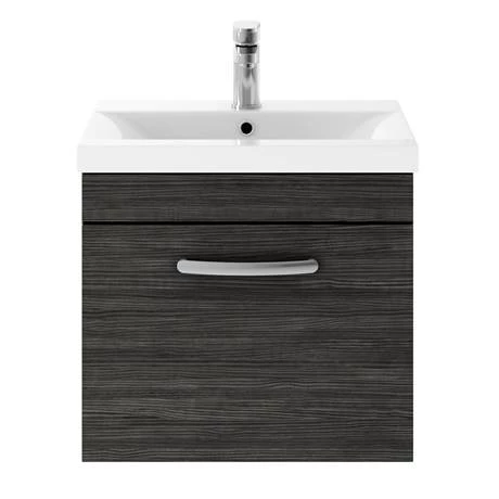 Brooklyn 500mm Black Wall Hung Vanity Unit - Single Drawer 4 Brooklyn 500mm Black Wall Hung Vanity Unit - Single Drawer - Image 4