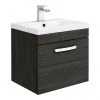Brooklyn 500mm Black Wall Hung Vanity Unit - Single Drawer