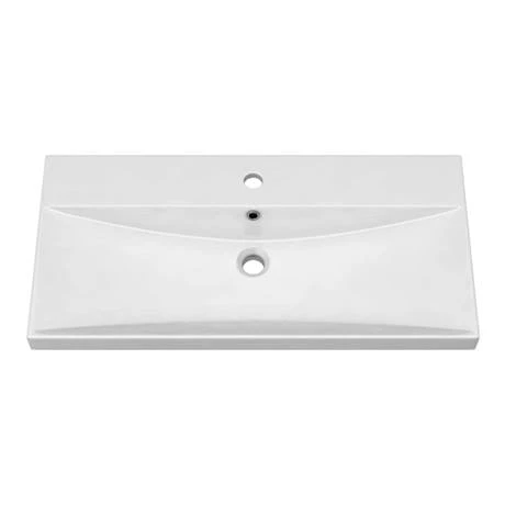 Brooklyn 800 Black Wall Hung 1-Drawer Vanity Unit with Thin-Edge Basin 2 Brooklyn 800 Black Wall Hung 1-Drawer Vanity Unit with Thin-Edge Basin - Image 2