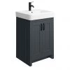Chatsworth Traditional Graphite Vanity - 560mm Wide with Matt Black Handles