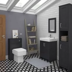 Chatsworth Traditional Graphite Vanity - 560mm Wide -Arezzo Bathroom Furniture Shop C560BLK d3 460