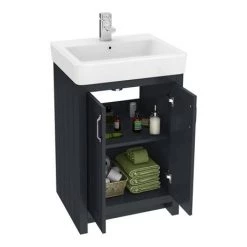 Chatsworth Traditional Graphite 560mm Vanity Sink + 300mm Cupboard Unit -Arezzo Bathroom Furniture Shop C825BLK d4 460