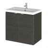 Hudson Reed 600mm Hacienda Black Full Depth Wall Hung 2-Door Unit & Basin