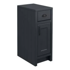 Chatsworth Traditional Graphite Double Basin Vanity + Cupboard Combination Unit with Matt Black Handles -Arezzo Bathroom Furniture Shop CBLK142PKMB d3 460