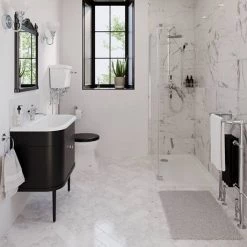 Burlington Chalfont 650mm Matt Black Single Drawer Vanity Unit with Chrome Handle -Arezzo Bathroom Furniture Shop CH65CC D1 460