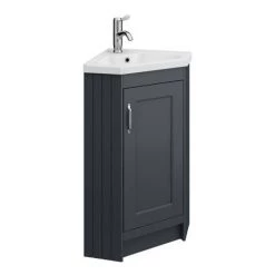 Chatsworth Traditional Graphite Corner Vanity Unit -Arezzo Bathroom Furniture Shop CHATCRNBLK d4 460
