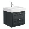 Chatsworth Traditional Graphite 560mm 2 Drawer Wall Hung Vanity