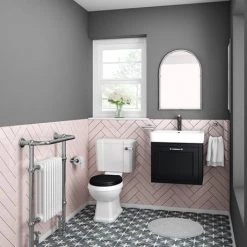 Chatsworth Traditional Graphite 560mm Wall Hung Vanity -Arezzo Bathroom Furniture Shop CWH560BLK d2 460