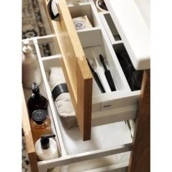 Miller London 120 Wall Hung Four Drawer Vanity Unit + Double Basin (Black) -Arezzo Bathroom Furniture Shop LOND60WHIDR D3N 460