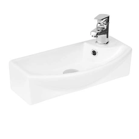 Arezzo Matt Green 450mm 1TH Wall Hung Cloakroom Vanity Unit 2 Arezzo Matt Green 450mm 1TH Wall Hung Cloakroom Vanity Unit - Image 2