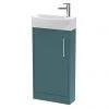 Arezzo Matt Green 450mm 1TH Floor Standing Cloakroom Vanity Unit
