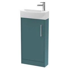 Arezzo Matt Green 450mm 1TH Floor Standing Cloakroom Vanity Unit