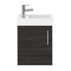 Nuie Vault 400mm Hacienda Black Compact Wall Hung Vanity Basin Unit