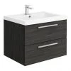 Hudson Reed 720mm Black Woodgrain Modular Basin Vanity Unit