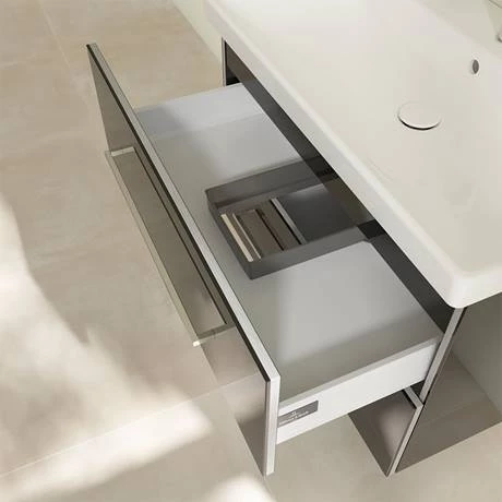 Villeroy and Boch Avento Crystal Black 800mm Wall Hung 2-Drawer Vanity Unit 6 Villeroy and Boch Avento Crystal Black 800mm Wall Hung 2-Drawer Vanity Unit - Image 6