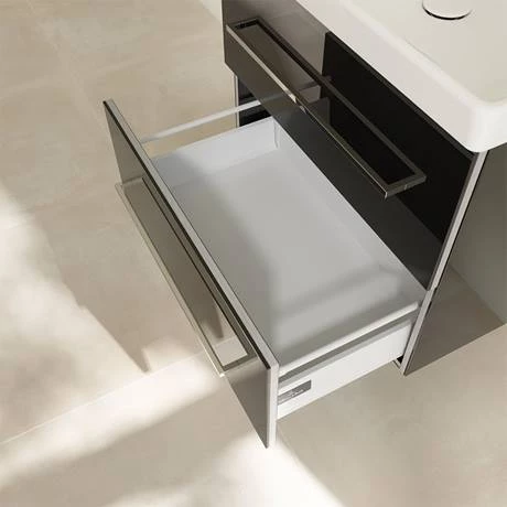 Villeroy and Boch Avento Crystal Black 650mm Wall Hung 2-Drawer Vanity Unit 6 Villeroy and Boch Avento Crystal Black 650mm Wall Hung 2-Drawer Vanity Unit - Image 6