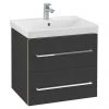 Villeroy and Boch Avento Crystal Black 600mm Wall Hung 2-Drawer Vanity Unit