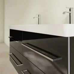 Villeroy and Boch Avento Crystal Black 1200mm Wall Hung 4-Drawer Double Vanity Unit 10 Villeroy and Boch Avento Crystal Black 1200mm Wall Hung 4-Drawer Double Vanity Unit -Arezzo Bathroom Furniture Shop SAVE29B301 D4 460