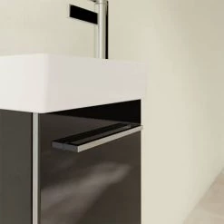 Villeroy and Boch Avento Crystal Black 360mm Wall Hung Vanity Unit with Left Bowl Basin 9 Villeroy and Boch Avento Crystal Black 360mm Wall Hung Vanity Unit with Left Bowl Basin -Arezzo Bathroom Furniture Shop SAVE31B301 D4 460