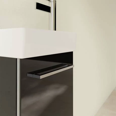 Villeroy and Boch Avento Crystal Black 360mm Wall Hung Vanity Unit with Left Bowl Basin 5 Villeroy and Boch Avento Crystal Black 360mm Wall Hung Vanity Unit with Left Bowl Basin - Image 5