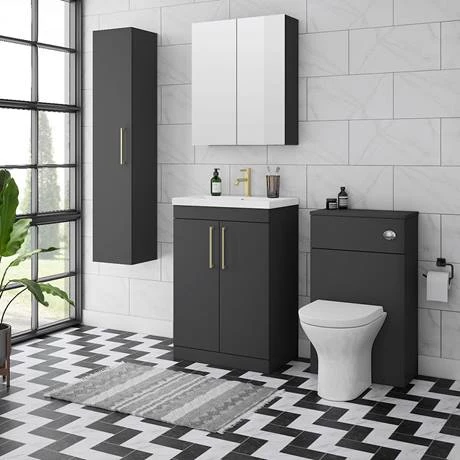 Arezzo 500 Matt Black WC Unit with Cistern + Modern Pan 3 Arezzo 500 Matt Black WC Unit with Cistern + Modern Pan - Image 3