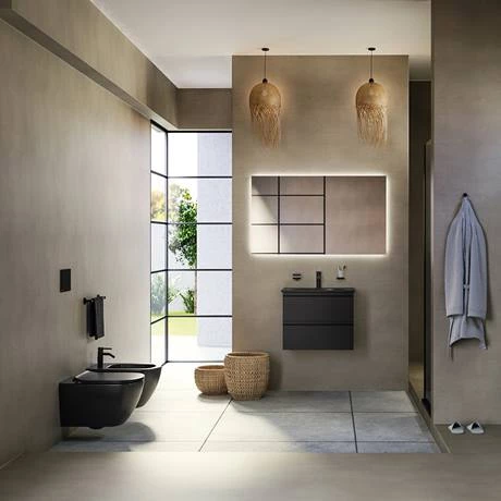 Ideal Standard Tesi Silk Black 600mm 2-Drawer Wall Hung Vanity Unit 4 Ideal Standard Tesi Silk Black 600mm 2-Drawer Wall Hung Vanity Unit - Image 4